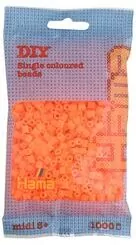 Hama Midi Koraliki w woreczku 1000 pomarańczowe neonowe - tantis.pl