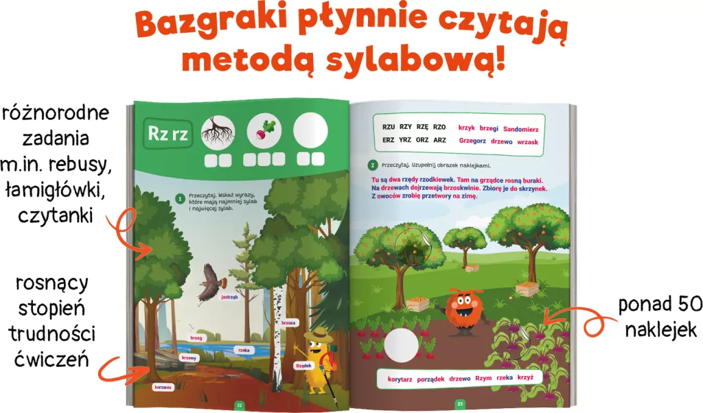 Bazgraki czytają trudne wyrazy. Elementarz. Kapitan Nauka - tantis.pl