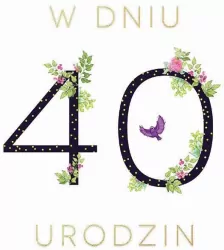 Karnet Swarovski kwadrat: Urodziny 40
