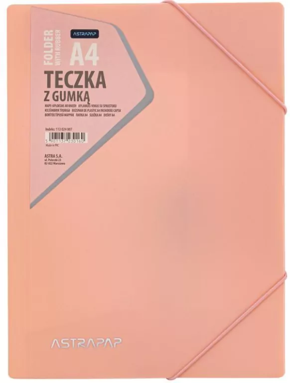 Teczka z gumką ASTRAPAP PP PASTEL LINE - mix 4 kolorów pastelowych - tantis.pl