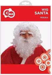 Peruka Mikołaja z brodą i brwiami