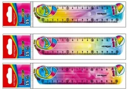 Linijka 15cm elastyczna, tęczowa. 1 sztuka