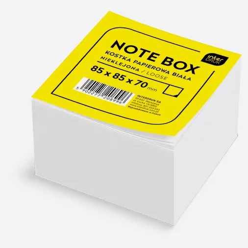 Kostka papierowa biała 85x85x70 mm nieklejona. - tantis.pl