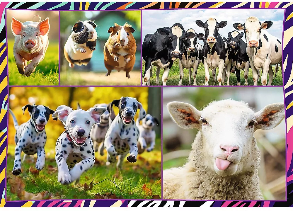 Puzzle 4x250 Zabawne zwierzaki TREFL - tantis.pl
