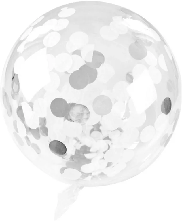 Balon transparentny z konfetti Celebrate srebrne - tantis.pl