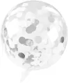 Balon transparentny z konfetti Celebrate srebrne - tantis.pl