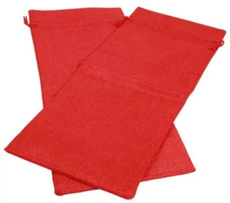 Woreczki jutowe czerwone 36x15cm - tantis.pl