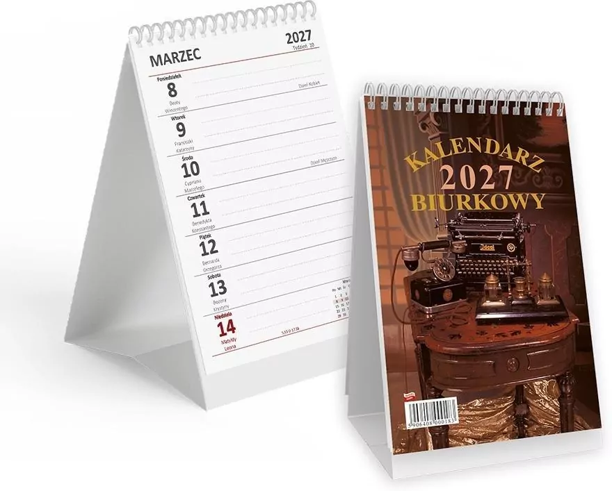 Kalendarz 2026 biurkowy pionowy - spirala SB3 SAPT - tantis.pl