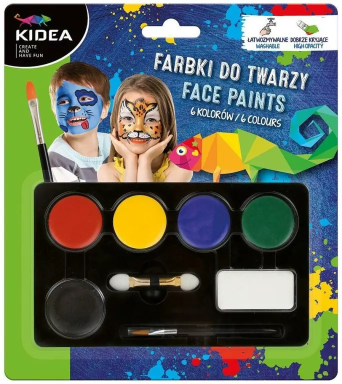 Farby do malowania twarzy 6 kolorów - tantis.pl