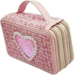 Girabrilla Piórnik tweedowy 3 poziomy ciemny róż