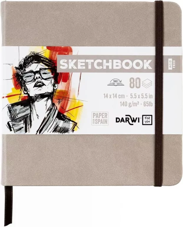 Szkicownik 14x14cm 140g szarobrązowy - tantis.pl