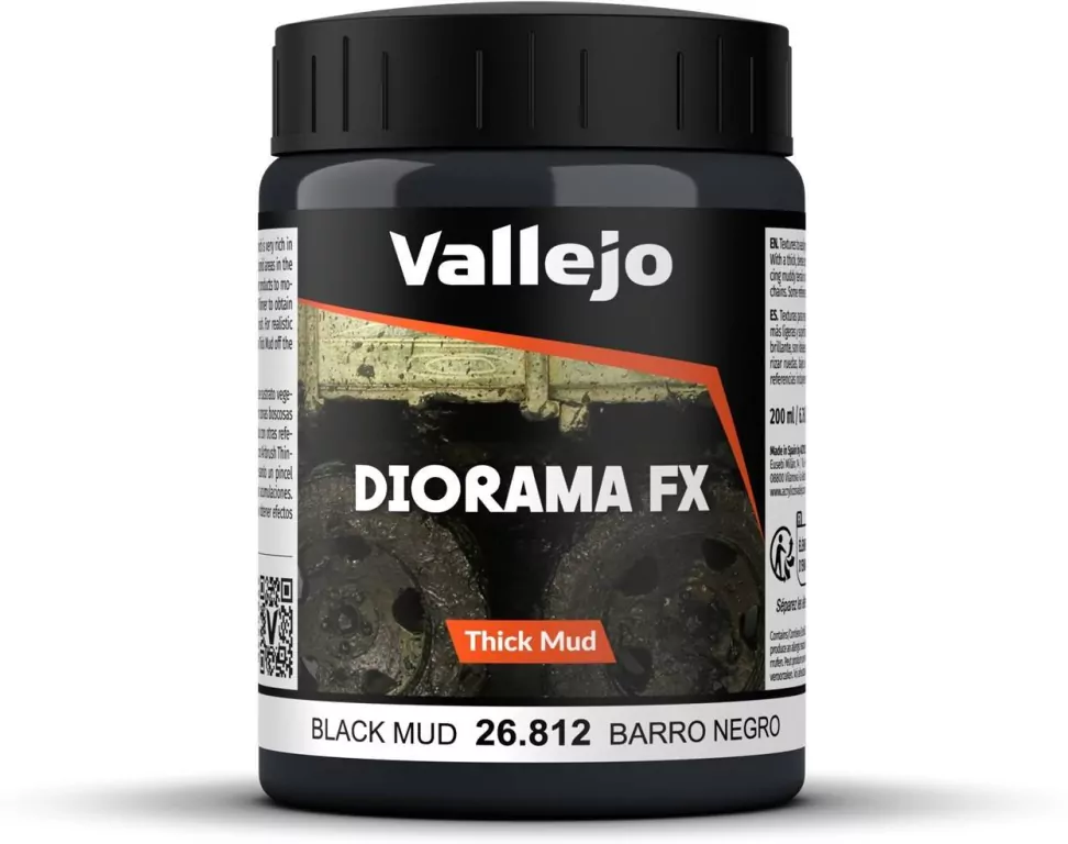 Vallejo: 26.812 - Diorama FX - Thick Mud - Black Mud (200 ml) - tantis.pl