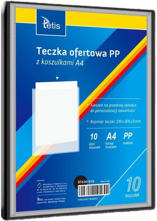 Teczka ofertowa A4 PP + 10 koszulek czarna - tantis.pl