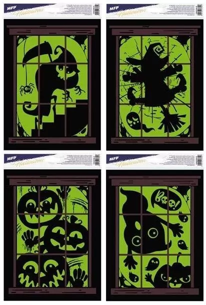 Naklejka na okno Halloween świecąca 30x20cm MIX - tantis.pl