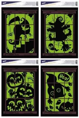 Naklejka na okno Halloween świecąca 30x20cm MIX