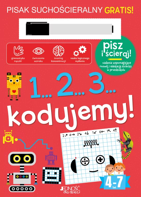 1...2...3... kodujemy! Książka z pisakiem suchościeralnym - tantis.pl