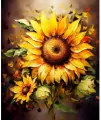 Diamentowa mozaika Kwiaty słoneczniki 30x40cm 2000376 - tantis.pl