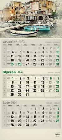 Kalendarz 2025 trójdzielny płaski eko MIX - tantis.pl