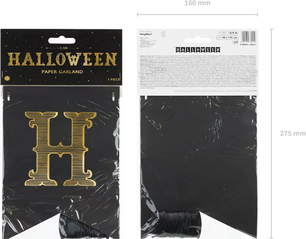 Baner Halloween czarny 20x175cm - tantis.pl