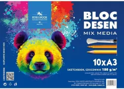 Szkicownik Mix Media A3 10ark. Niedźwiedź niebiesk