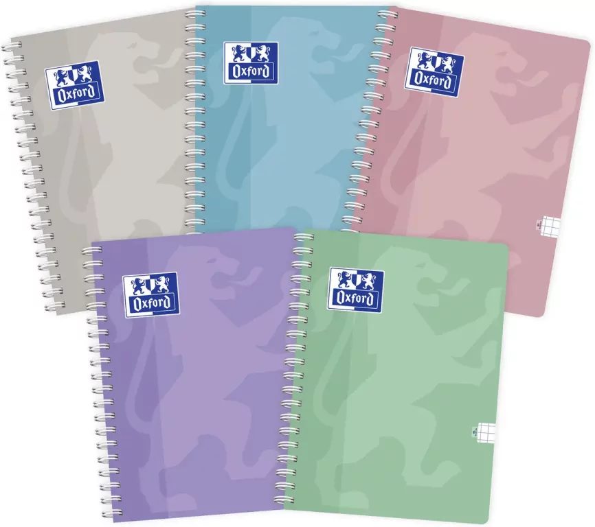 Kołozeszyt A4 80k.kratka Oxford Touch pastel 1szt.mix - tantis.pl