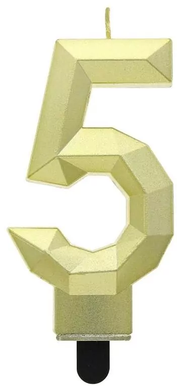 Świeczka Cyfra 5 Diament 7.6cm - tantis.pl