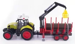 Traktor z przyczepą HDS do przewozu drzewa