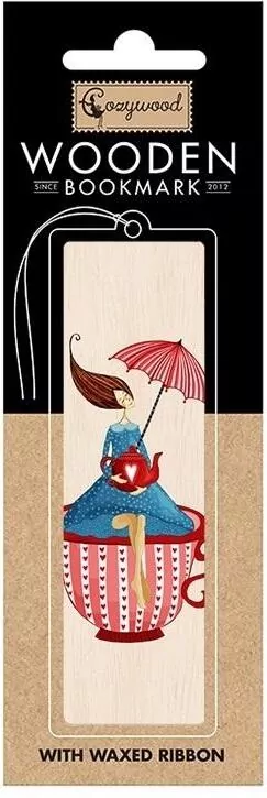 Kobieta w filiżance. Zakładka drewniana - tantis.pl