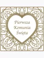Serwetki Komunia serce złote 33x33cm 20szt - tantis.pl