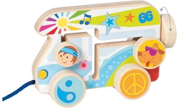 Pojazd drewniany do Ciągnięcia Camper Van - tantis.pl