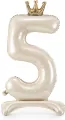 Stojący balon foliowy cyfra 5 84cm jasny krem - tantis.pl