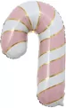 Balon foliowy Lizak świąteczny różowo-biały 38x6cm - tantis.pl