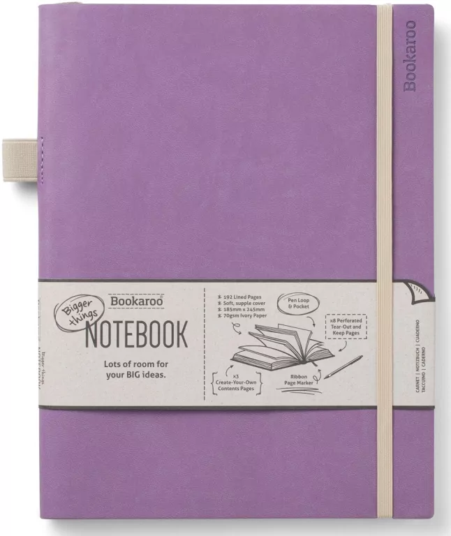 Bookaroo Notatnik Journal duży. Jasny fiolet - tantis.pl