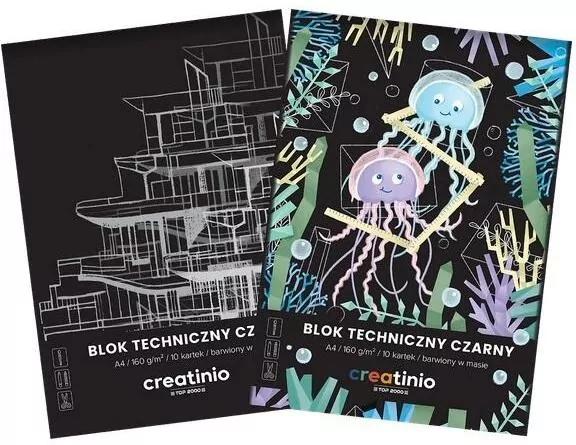 Blok techniczny czarny A4/10K Creatino - tantis.pl