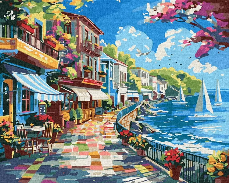 Malowanie po numerach. Miasto nad oceanem 40x50cm - tantis.pl