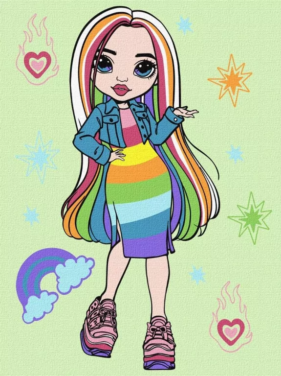Malowanie po numerach - Rainbow High Amaya Raine - tantis.pl