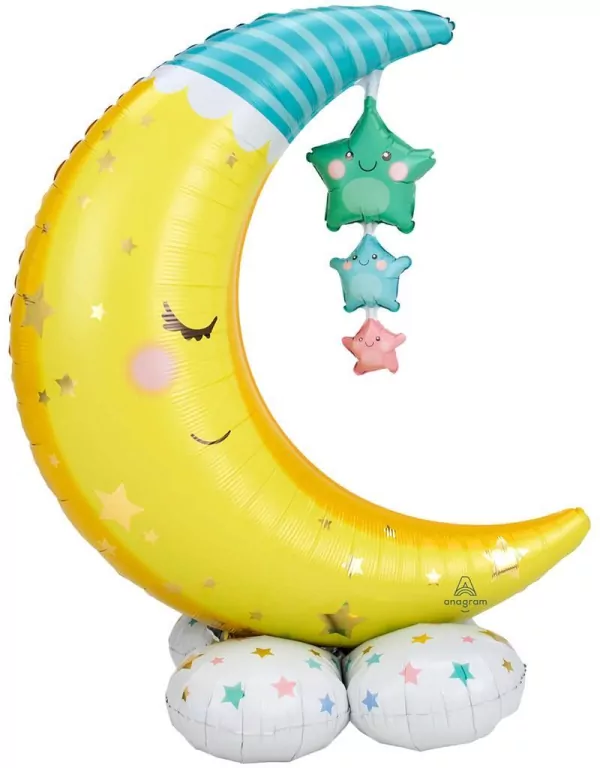 Balon foliowy AirLoonz księżyc i gwiady 101z139cm - tantis.pl