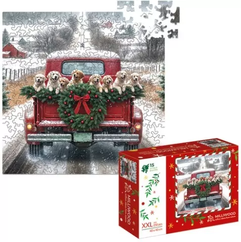 Puzzle drewniane 250 Christmas Podróżujące psy - tantis.pl