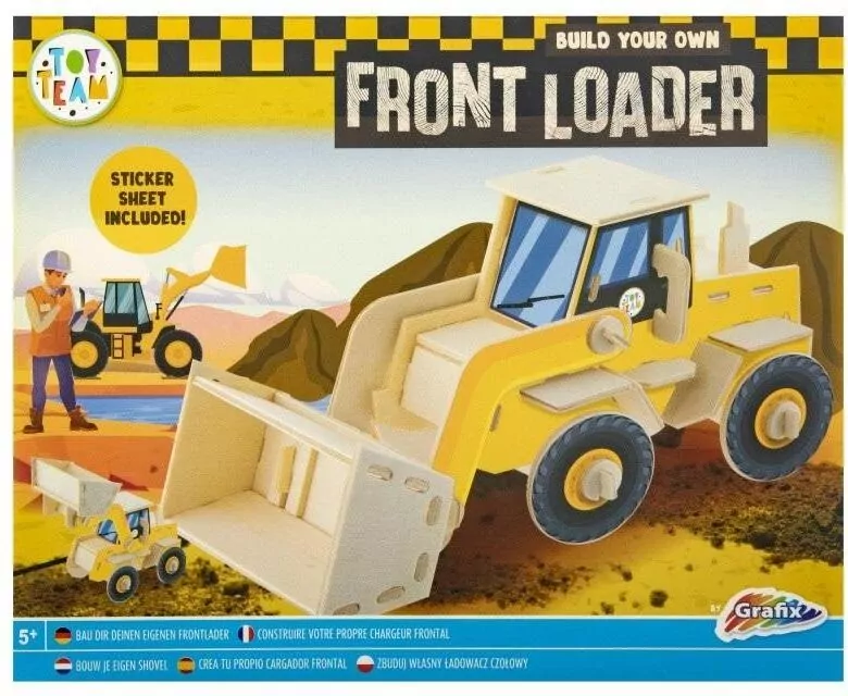 Drewniana konstrukcja pojazdu 3D Koparka - tantis.pl