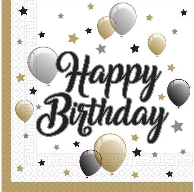 Serwetki papierowe Happy Birthday 33x33 - tantis.pl