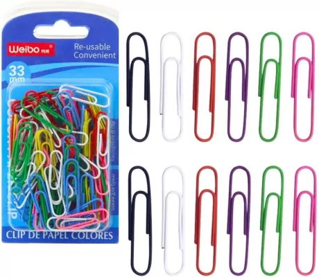 Spinacze biurowe kolorowe 33mm