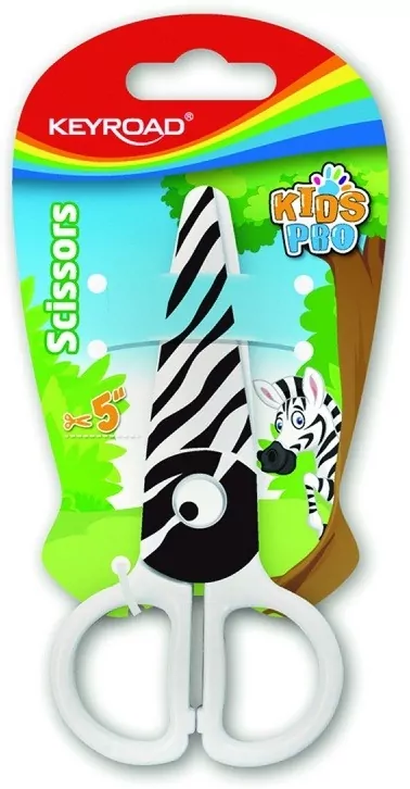 Nożyczki szkolne 5 cm KEYROAD zebra blister - tantis.pl