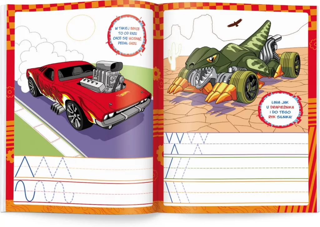 Mattel Hot Wheels. Rysujemy szlaczki - tantis.pl