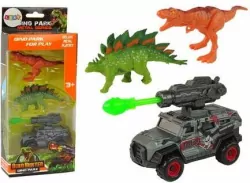 Zestaw dinozaury. Zestaw samochód z rakietą zieloną