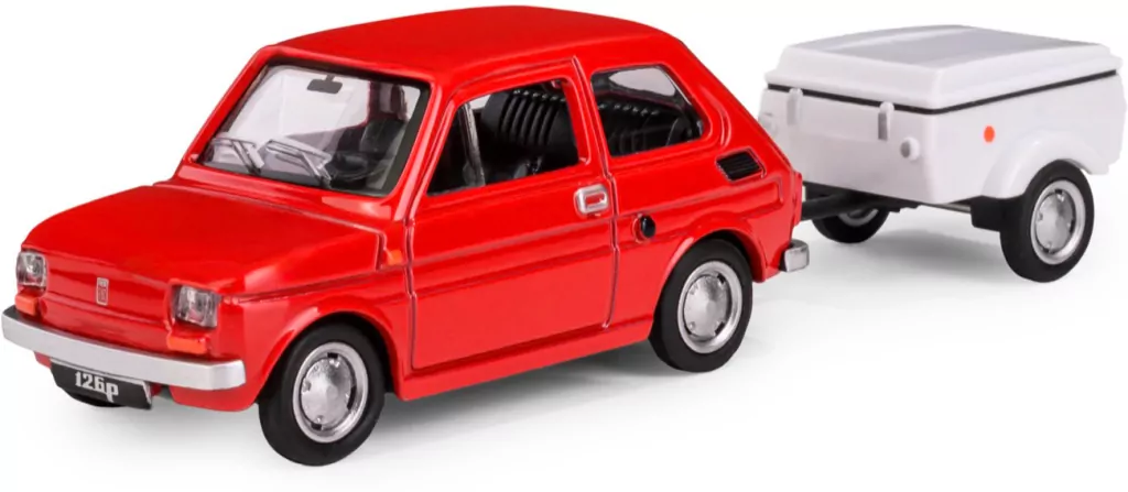 Fiat 126p + przyczepa Niewiadów Krótka czerwony - tantis.pl