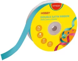 Wstążka podwójna satynowa niebieska 25mmx22,86m