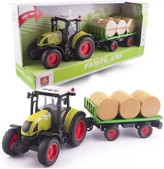 Lena. Traktor z przyczepą na bele siana światło i dźwięk - tantis.pl