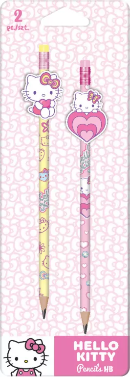 Ołówki z gumową nakładką Hello Kitty wzór 2 Pink blister 2szt. - tantis.pl