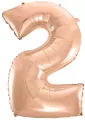 Balon foliowy B&C 2 różowo-złoty 92cm - tantis.pl