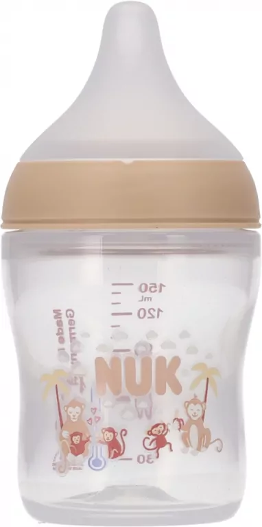 NUK. Perfect Match. Butelka z silionowym smoczkiem. 150 ml. Małpka - tantis.pl